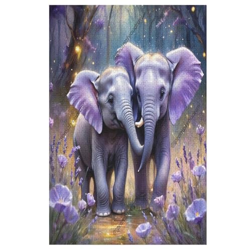 Puzzle Elefant, 1000 Puzzleteile Für Kinder, Holzpuzzles, Geeignet Für Erwachsene Lernspiel, 78×53cm von LLLBBB