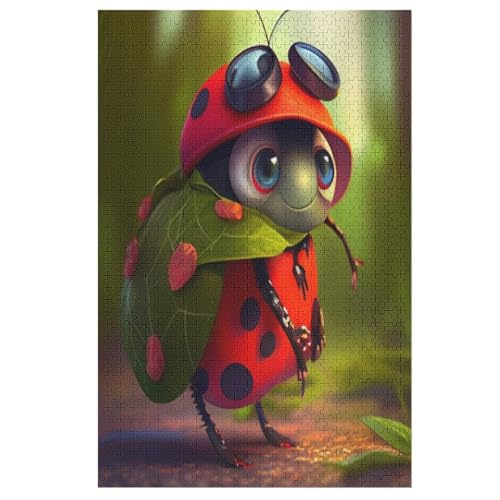 Puzzle Für Erwachsene, 1000 Teile, Marienkäfer, Holzpuzzle, Geburtstagsgeschenke, Puzzle Wanddekoration 78×53cm von LLLBBB