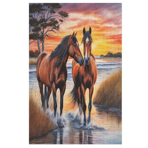 Puzzle Horse, 1000 Puzzleteile Für Kinder, Holzpuzzles, Geeignet Für Erwachsene Lernspiel, 78×53cm Puzzle Horse, 1000 Puzzleteile Für Kinder, Holzpuzzles, Geeignet Für Erwachsene Lernspiel, 78×53cm von LLLBBB