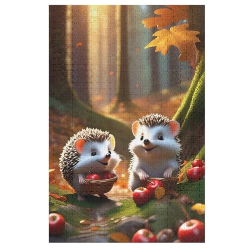 Puzzle Igel, 1000 Puzzleteile Für Kinder, Holzpuzzles, Geeignet Für Erwachsene Lernspiel, 78×53cm von LLLBBB