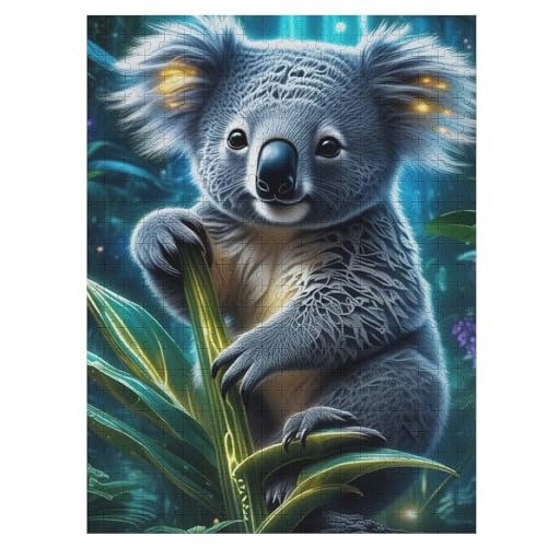 Puzzle Koala, 500 Puzzleteile Für Kinder, Holzpuzzles, Geeignet Für Erwachsene Lernspiel, 55×41cm von LLLBBB