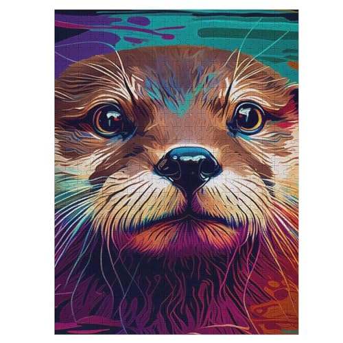 Puzzle Pirat Otter, 1000 Puzzleteile Für Kinder, Holzpuzzles, Geeignet Für Erwachsene Lernspiel, 55×41cm von LLLBBB