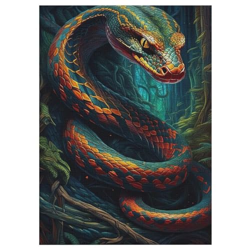 Puzzle Schlange, 1000 Puzzleteile Für Kinder, Holzpuzzles, Geeignet Für Erwachsene Lernspiel, 42×30cm von LLLBBB