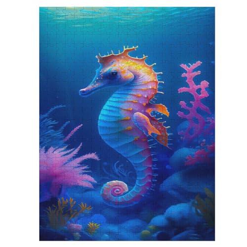 Puzzle Seahorse, 500 Puzzleteile Für Kinder, Holzpuzzles, Geeignet Für Erwachsene Lernspiel, 55×41cm von LLLBBB