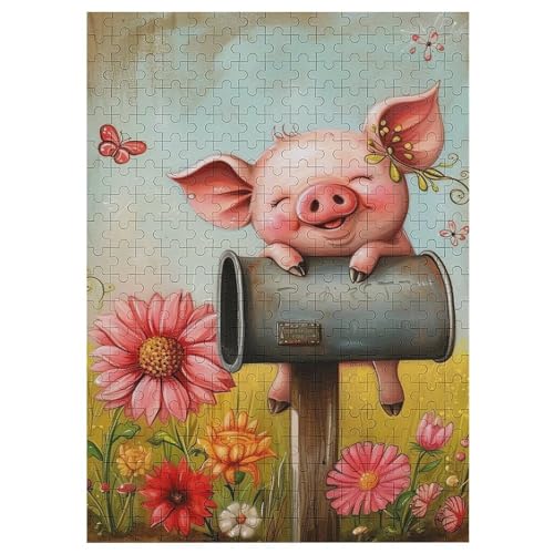 Puzzle Süßes Schwein, 1000 Puzzleteile Für Kinder, Holzpuzzles, Geeignet Für Erwachsene Lernspiel, 42×30cm Puzzle Süßes Schwein, 1000 Puzzleteile Für Kinder, Holzpuzzles, Geeignet Für Erwachsene Lernspiel, 42×30cm von LLLBBB