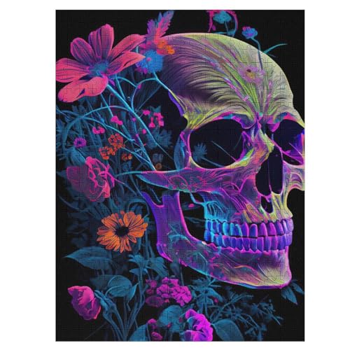 Puzzle Totenkopf, 1000 Puzzleteile Für Kinder, Holzpuzzles, Geeignet Für Erwachsene Lernspiel, 55×41cm Puzzle Totenkopf, 1000 Puzzleteile Für Kinder, Holzpuzzles, Geeignet Für Erwachsene Lernspiel, 55×41cm von LLLBBB