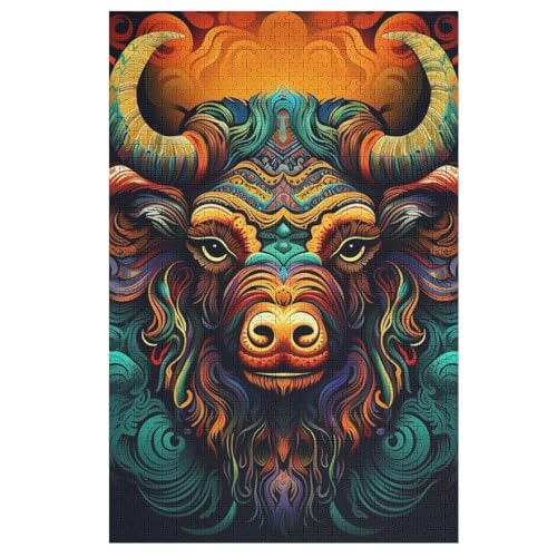 Puzzles Büffel, 1000 Teile, Puzzle Aus Holz Für Erwachsene Und Kinder Ab 12 Jahren, Lernspielzeug 78×53cm Puzzles Büffel, 1000 Teile, Puzzle Aus Holz Für Erwachsene Und Kinder Ab 12 Jahren, Lernspielzeug 78×53cm von LLLBBB