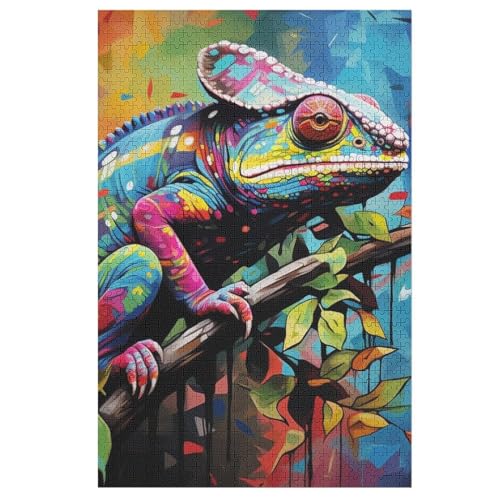 Puzzles Chamäleon, 1000 Teile, Puzzle Aus Holz Für Erwachsene Und Kinder Ab 12 Jahren, Lernspielzeug 78×53cm Puzzles Chamäleon, 1000 Teile, Puzzle Aus Holz Für Erwachsene Und Kinder Ab 12 Jahren, Lernspielzeug 78×53cm von LLLBBB