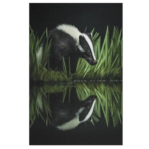 Puzzles Dachs, 1000 Teile, Puzzle Aus Holz Für Erwachsene Und Kinder Ab 12 Jahren, Lernspielzeug 78×53cm Puzzles Dachs, 1000 Teile, Puzzle Aus Holz Für Erwachsene Und Kinder Ab 12 Jahren, Lernspielzeug 78×53cm von LLLBBB