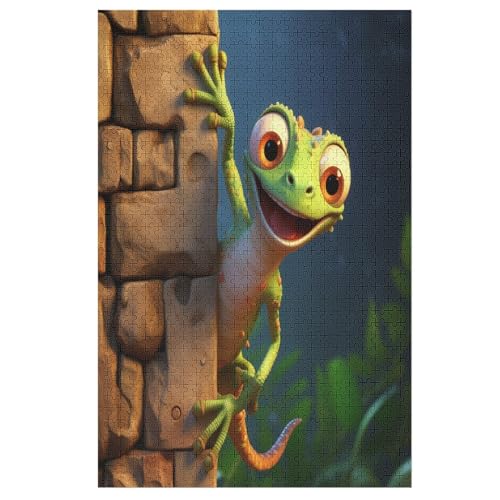 Puzzles Eidechse, 1000 Teile, Puzzle Aus Holz Für Erwachsene Und Kinder Ab 12 Jahren, Lernspielzeug 78×53cm Puzzles Eidechse, 1000 Teile, Puzzle Aus Holz Für Erwachsene Und Kinder Ab 12 Jahren, Lernspielzeug 78×53cm von LLLBBB