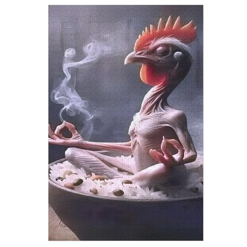 Puzzles Für Erwachsene, 1000 Teile, Hahn, Kreative Holzpuzzles, Praktisches Spiel, Familiendekoration 78×53cm von LLLBBB