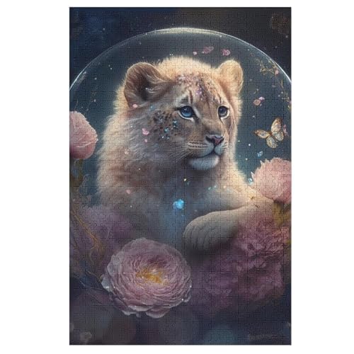 Puzzles Für Erwachsene, 1000 Teile, Löwe, Kreative Holzpuzzles, Praktisches Spiel, Familiendekoration 78×53cm von LLLBBB