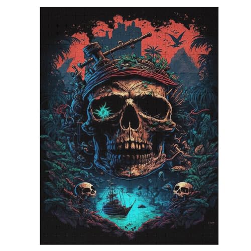 Puzzles Für Erwachsene, 1000 Teile, Totenkopf, Kreative Holzpuzzles, Praktisches Spiel, Familiendekoration 55×41cm Puzzles Für Erwachsene, 1000 Teile, Totenkopf, Kreative Holzpuzzles, Praktisches Spiel, Familiendekoration 55×41cm von LLLBBB