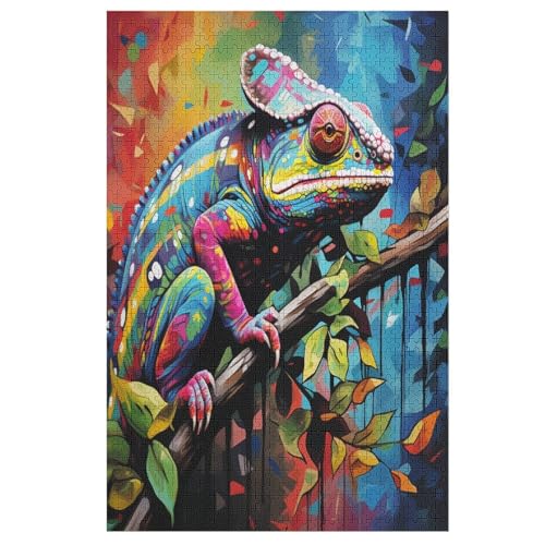 Puzzles Für Erwachsene, Chamäleon Puzzle, 1000 Teile, Kreatives, Geistiges Spielzeug, Kinder, Montagespiele 78×53cm von LLLBBB