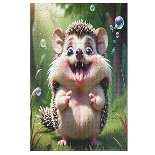Puzzles Für Erwachsene, Igel Puzzle, 1000 Teile, Kreatives, Geistiges Spielzeug, Kinder, Montagespiele 78×53cm von LLLBBB
