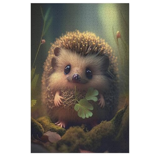 Puzzles Für Erwachsene, Igel Puzzle, 1000 Teile, Kreatives, Geistiges Spielzeug, Kinder, Montagespiele 78×53cm von LLLBBB