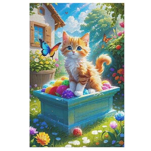 Puzzles Für Erwachsene, Katze Puzzle, 1000 Teile, Kreatives, Geistiges Spielzeug, Kinder, Montagespiele 78×53cm von LLLBBB