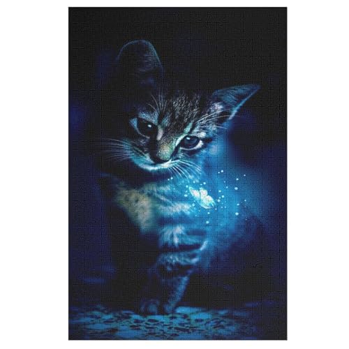 Puzzles Für Erwachsene, Katze Puzzle, 1000 Teile, Kreatives, Geistiges Spielzeug, Kinder, Montagespiele 78×53cm von LLLBBB