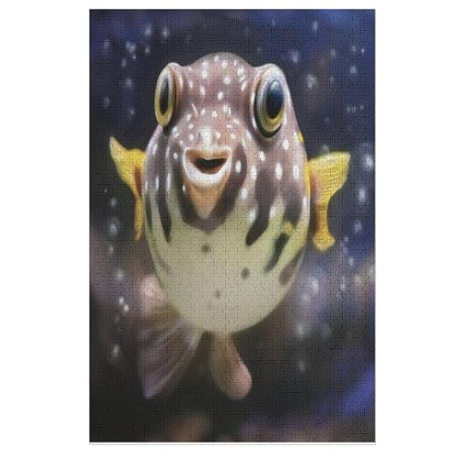 Puzzles Für Erwachsene, Kugelfisch Puzzle, 1000 Teile, Kreatives, Geistiges Spielzeug, Kinder, Montagespiele 78×53cm von LLLBBB