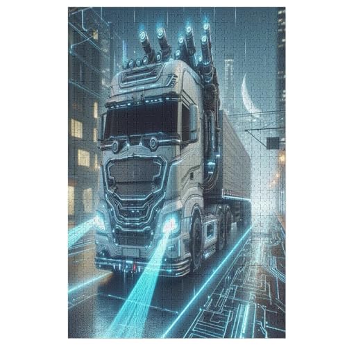 Puzzles Für Erwachsene, LKW Puzzle, 1000 Teile, Kreatives, Geistiges Spielzeug, Kinder, Montagespiele 78×53cm von LLLBBB