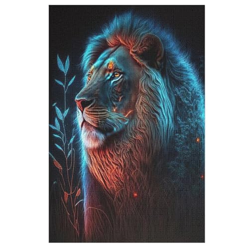 Puzzles Für Erwachsene, Löwe Puzzle, 1000 Teile, Kreatives, Geistiges Spielzeug, Kinder, Montagespiele 78×53cm von LLLBBB