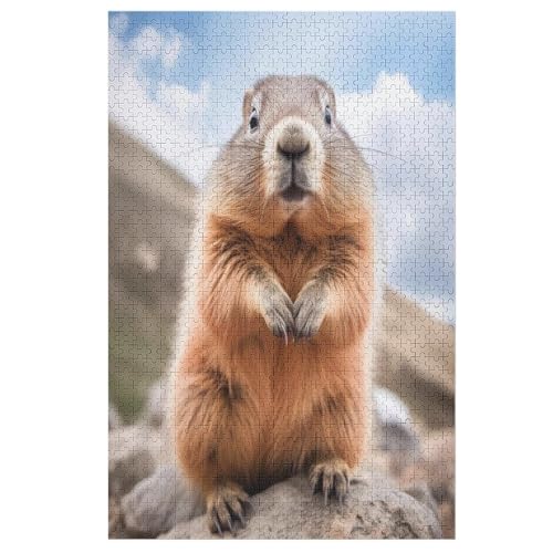 Puzzles Für Erwachsene, Murmeltier Puzzle, 1000 Teile, Kreatives, Geistiges Spielzeug, Kinder, Montagespiele 78×53cm von LLLBBB