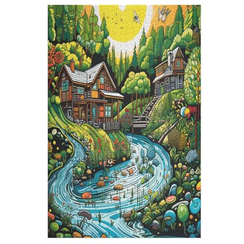 Puzzles Für Erwachsene, Paradies Puzzle, 1000 Teile, Kreatives, Geistiges Spielzeug, Kinder, Montagespiele 78×53cm von LLLBBB