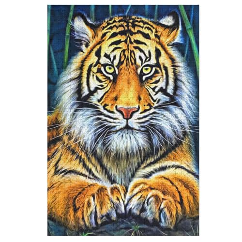 Puzzles Für Erwachsene, Tiger Puzzle, 1000 Teile, Kreatives, Geistiges Spielzeug, Kinder, Montagespiele 78×53cm von LLLBBB