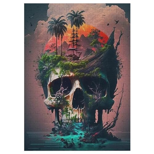 Puzzles Für Erwachsene, Totenkopf Puzzle, 1000 Teile, Kreatives, Geistiges Spielzeug, Kinder, Montagespiele 42×30cm von LLLBBB