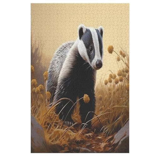 Puzzles Für Erwachsene Dachs,1000-teilige Puzzle Für Kinder Ab 12 Jahren, Holzpuzzles Für Die Heimdekoration, 78×53cm Puzzles Für Erwachsene Dachs,1000-teilige Puzzle Für Kinder Ab 12 Jahren, Holzpuzzles Für Die Heimdekoration, 78×53cm von LLLBBB