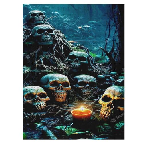 Puzzles Für Erwachsene Totenkopf,1000-teilige Puzzle Für Kinder Ab 12 Jahren, Holzpuzzles Für Die Heimdekoration, 55×41cm Puzzles Für Erwachsene Totenkopf,1000-teilige Puzzle Für Kinder Ab 12 Jahren, Holzpuzzles Für Die Heimdekoration, 55×41cm von LLLBBB