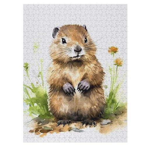Puzzles Für Erwachsene Und Kinder, Biber -Puzzle, 500 Teile, Kreative Holzpuzzles, Geschenke 55×41cm Puzzles Für Erwachsene Und Kinder, Biber -Puzzle, 500 Teile, Kreative Holzpuzzles, Geschenke 55×41cm von LLLBBB