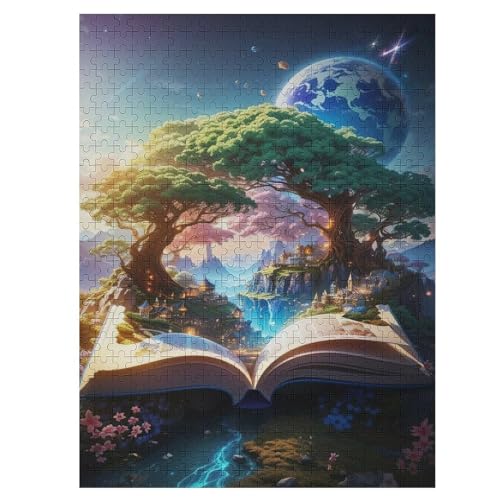 Puzzles Für Erwachsene Und Kinder, Buch -Puzzle, 500 Teile, Kreative Holzpuzzles, Geschenke 55×41cm von LLLBBB