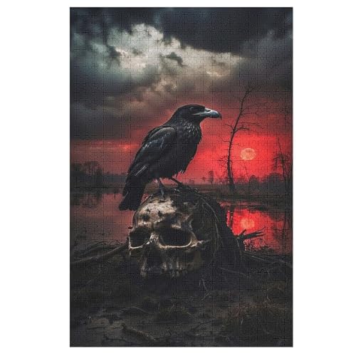 Puzzles Für Erwachsene Und Kinder, Krähe -Puzzle, 1000 Teile, Kreative Holzpuzzles, Geschenke 78×53cm von LLLBBB