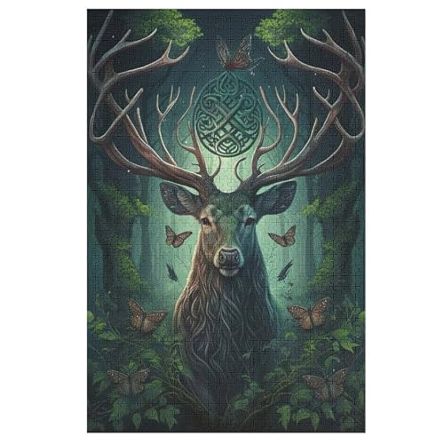 Puzzles Hirsch, 1000 Teile, Puzzle Aus Holz Für Erwachsene Und Kinder Ab 12 Jahren, Lernspielzeug 78×53cm Puzzles Hirsch, 1000 Teile, Puzzle Aus Holz Für Erwachsene Und Kinder Ab 12 Jahren, Lernspielzeug 78×53cm von LLLBBB