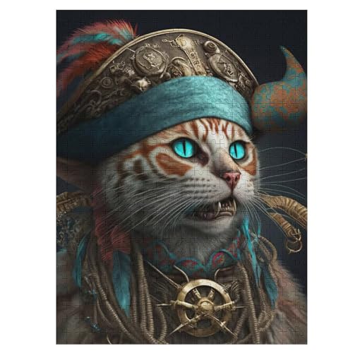 Puzzles Katze, 1000 Teile, Puzzle Aus Holz Für Erwachsene Und Kinder Ab 12 Jahren, Lernspielzeug 55×41cm von LLLBBB
