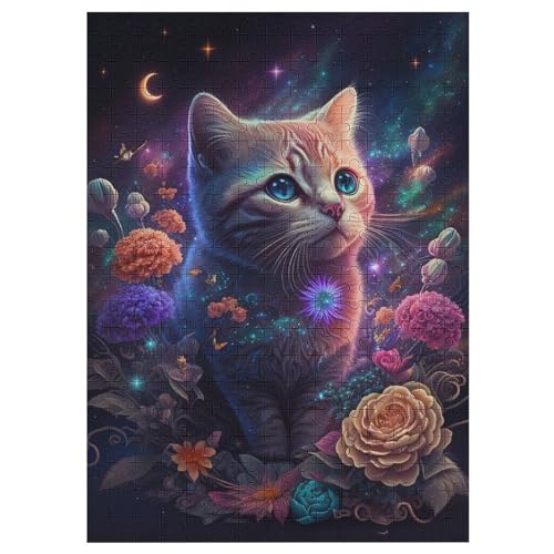 Puzzles Katze und Blume, 1000 Teile, Puzzle Aus Holz Für Erwachsene Und Kinder Ab 12 Jahren, Lernspielzeug 42×30cm Puzzles Katze und Blume, 1000 Teile, Puzzle Aus Holz Für Erwachsene Und Kinder Ab 12 Jahren, Lernspielzeug 42×30cm von LLLBBB