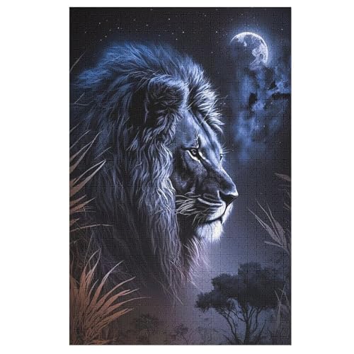 Puzzles Löwe, 1000 Teile, Puzzle Aus Holz Für Erwachsene Und Kinder Ab 12 Jahren, Lernspielzeug 78×53cm von LLLBBB
