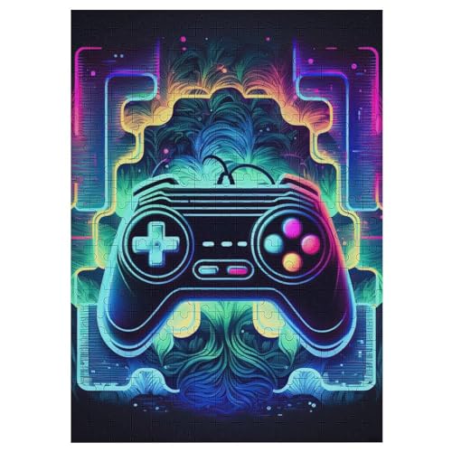 Puzzles Neon Gamepad, 1000 Teile, Puzzle Aus Holz Für Erwachsene Und Kinder Ab 12 Jahren, Lernspielzeug 42×30cm Puzzles Neon Gamepad, 1000 Teile, Puzzle Aus Holz Für Erwachsene Und Kinder Ab 12 Jahren, Lernspielzeug 42×30cm von LLLBBB
