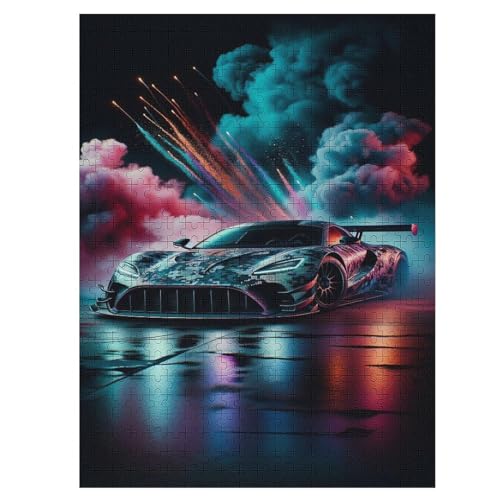 Puzzles Sportwagen, 1000-teiliges Holzpuzzle Für Erwachsene Und Kinder Ab 12 Jahren. Tolles Geschenk Für Erwachsene 55×41cm von LLLBBB
