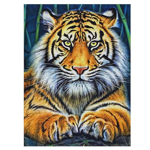 Puzzles Tiger, 1000-teiliges Holzpuzzle Für Erwachsene Und Kinder Ab 12 Jahren. Tolles Geschenk Für Erwachsene 55×41cm Puzzles Tiger, 1000-teiliges Holzpuzzle Für Erwachsene Und Kinder Ab 12 Jahren. Tolles Geschenk Für Erwachsene 55×41cm von LLLBBB