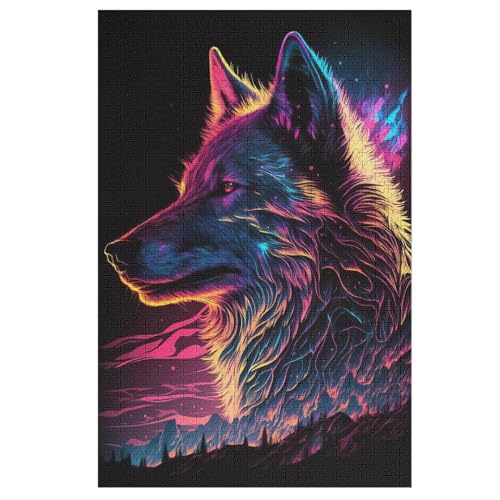 Puzzles Wolf, 1000 Teile, Puzzle Aus Holz Für Erwachsene Und Kinder Ab 12 Jahren, Lernspielzeug 78×53cm Puzzles Wolf, 1000 Teile, Puzzle Aus Holz Für Erwachsene Und Kinder Ab 12 Jahren, Lernspielzeug 78×53cm von LLLBBB