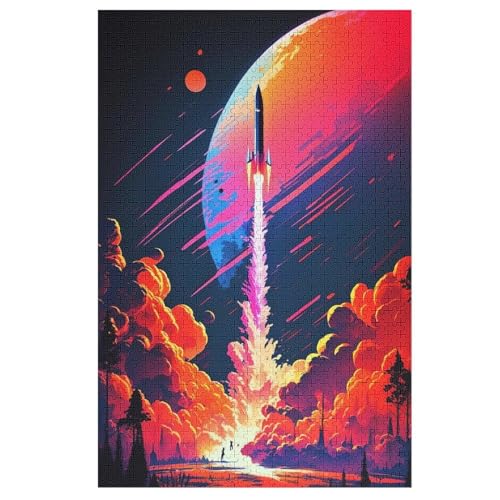 Rakete Puzzle 1000 Teile, Holzpuzzle Herausforderndes Geschicklichkeitsspiel Für Die Ganze Familie, Kinder Erwachsenenpuzzle Ab 12 Jahren 78×53cm Rakete Puzzle 1000 Teile, Holzpuzzle Herausforderndes Geschicklichkeitsspiel Für Die Ganze Familie, Kinder Erwachsenenpuzzle Ab 12 Jahren 78×53cm von LLLBBB