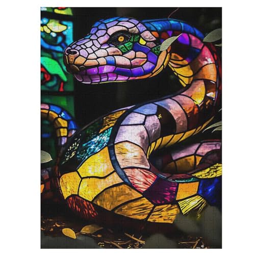 Schlange 1000 Teile Premium-Puzzles Für Erwachsene Kinder- Holzpuzzles Spaß Und Lernspiele - Perfekte Puzzle-Geschenke 55×41cm Schlange 1000 Teile Premium-Puzzles Für Erwachsene Kinder- Holzpuzzles Spaß Und Lernspiele - Perfekte Puzzle-Geschenke 55×41cm von LLLBBB