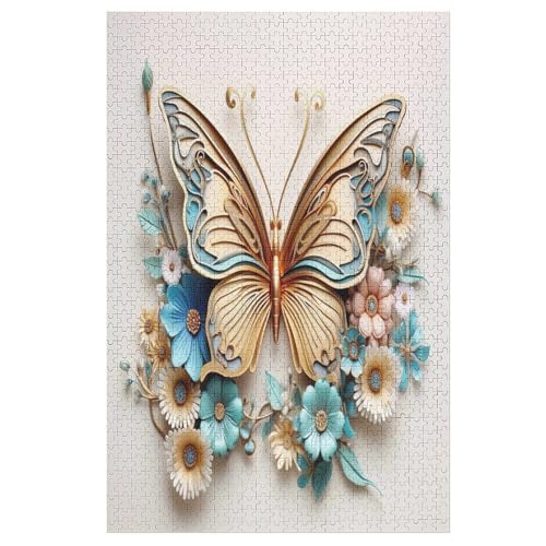 Schmetterling Puzzle 1000 Teile, Holzpuzzle Für Erwachsene Kinder, Impossible Puzzles, Geschicklichkeitsspiel Für Die Ganze Familie 78×53cm von LLLBBB