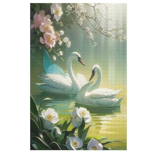 Schwan Holzpuzzle 1000 Teile Klassische Puzzles Erwachsene Kinder Puzzle DIY Kit Holzspielzeug Einzigartiges Geschenk 78×53cm Schwan Holzpuzzle 1000 Teile Klassische Puzzles Erwachsene Kinder Puzzle DIY Kit Holzspielzeug Einzigartiges Geschenk 78×53cm von LLLBBB