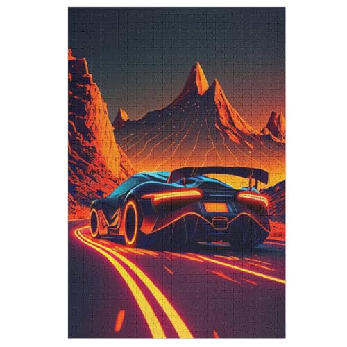 Sportwagen 1000 Teile Puzzles, Wood Craft, Hochwertiges Modernes Puzzle, DIY, Für Erwachsene Und Kinder Ab 12 Jahren, 78×53cm von LLLBBB