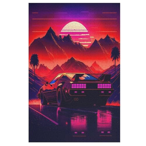 Sportwagen-Puzzlespiel Aus Holz, 1000 Puzzleteile, Puzzle Für Teenager Und Erwachsene, Kreatives Spielzeug, Puzzles, 78×53cm von LLLBBB