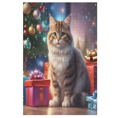 Süße Katze 1000 Teile Premium-Puzzles Für Erwachsene Kinder- Holzpuzzles Spaß Und Lernspiele - Perfekte Puzzle-Geschenke 78×53cm von LLLBBB