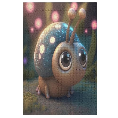 Süße Schnecke Holzpuzzle - 1000 Teiliges Jigsaw Knobelspiel - Puzzle Für Erwachsene & Kinder - Outdoor & Reisespielzeug 78×53cm von LLLBBB